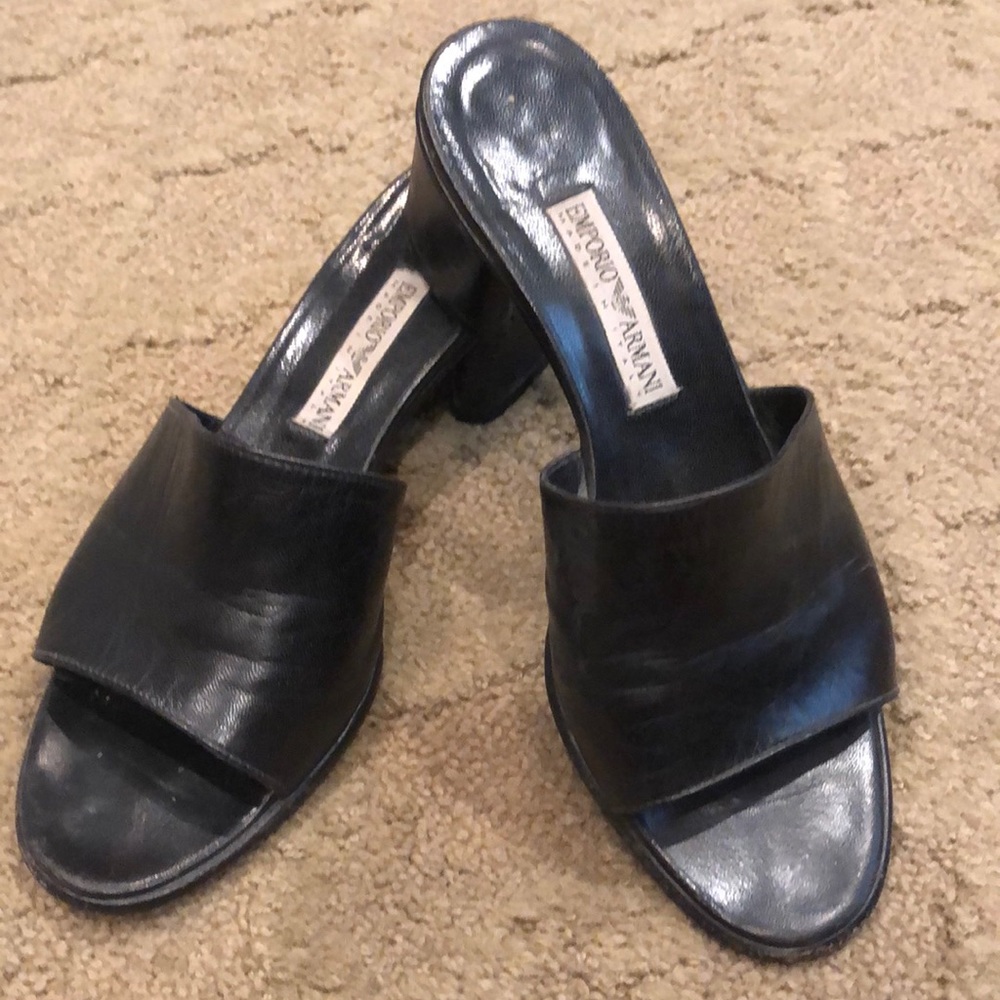 Emporio Armani leather slides - 36